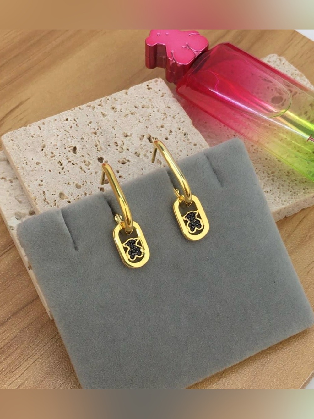 New! 🆕 CAMILLE HOOP EARRINGS 925 GOLD PLATING OVER SILVER AND SPINELS